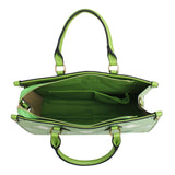 Tote Green Luxe Monogram Structured Satchel Bag