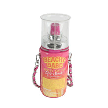 Load image into Gallery viewer, Crossbody Pink Spray on Tan Bottle Clutch Bag
