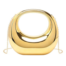 Cargar imagen en el visor de la galería, Handbag Gold Mirror Crescent Moon Evening Bag
