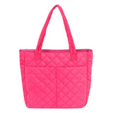 Tote Bag Fuchsia Quilted Large Pocket Travel Purse
