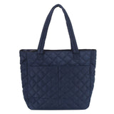 Tote Bag Navy Quilted Large Pocket Travel Purse