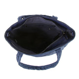 Tote Bag Navy Quilted Large Pocket Travel Purse