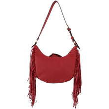 Cargar imagen en el visor de la galería, Wine Moto Fringe Shoulder Bag
