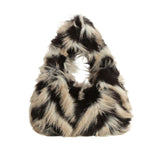 Shoulder Bag Cream and Black Fur Street Chic Purse