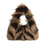 Shoulder Bag Brown and Black Fur Street Chic Purse