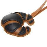 Bag Charm Black Leather Croissant Bag Accessory