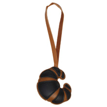 Cargar imagen en el visor de la galería, Bag Charm Black Leather Croissant Bag Accessory

