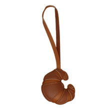 Cargar imagen en el visor de la galería, Bag Charm Brown Leather Croissant Bag Accessory
