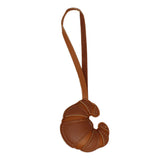 Bag Charm Brown Leather Croissant Bag Accessory