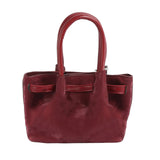 Top Handle Bag Burgundy Suede Dog Charm Purse