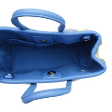 Load image into Gallery viewer, Top Handle Blue Harlequin Detail Square Handbag
