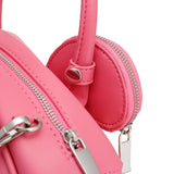 Top Handle Pink Harlequin Detail Oval Handbag Set