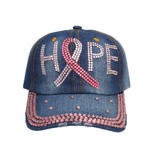 Cargar imagen en el visor de la galería, Hat Denim Breast Cancer Ribbon HOPE Baseball Cap
