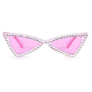 Sunglasses Fuchsia Cat Eye Rhinestone Retro Eyewear