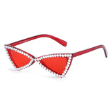 Sunglasses Red Cat Eye Rhinestone Retro Eyewear