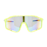 Sunglasses Green Splatter Mirror Sport Eyewear