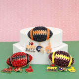 Brooch Football Team Spirit Purple and Yellow Pin