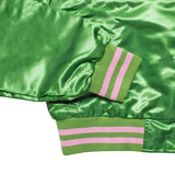 AKA Greek Apparel M Cropped Satin Varsity Jacket