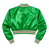 AKA Greek Apparel XL Cropped Satin Varsity Jacket