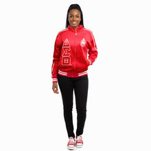 Cargar imagen en el visor de la galería, DST Greek Apparel L Red Zip Up Track Jacket
