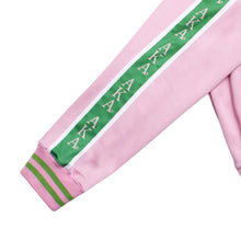 Cargar imagen en el visor de la galería, AKA Greek Apparel M Pink Zip Up Track Jacket
