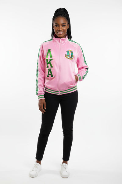 AKA Greek Apparel XL Pink Zip Up Track Jacket