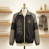 DST Greek Apparel Large Black Windbreaker Jacket