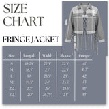 AKA Apparel 3XL Pink Green Denim Fringe Jacket