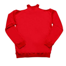 Cargar imagen en el visor de la galería, DST Greek Merch L Red Cold Shoulder Sweatshirt
