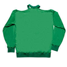 Load image into Gallery viewer, AKA Greek Merch M Green Cold Shoulder Sweatshirt
