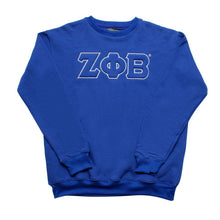 Cargar imagen en el visor de la galería, ZPB Greek Gear L Blue Embroidered Crew Sweatshirt
