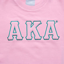 Cargar imagen en el visor de la galería, AKA Greek Gear L Pink Embroidered Crew Sweatshirt
