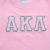 AKA Greek Gear M Pink Embroidered Crew Sweatshirt
