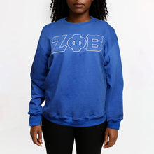 Load image into Gallery viewer, ZPB Greek Gear XL Blue Embroidered Crew Sweatshirt
