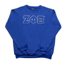 Load image into Gallery viewer, ZPB Greek Gear XL Blue Embroidered Crew Sweatshirt
