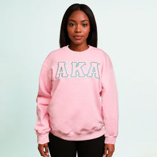 Load image into Gallery viewer, AKA Greek Gear XL Pink Embroidered Crew Sweatshirt
