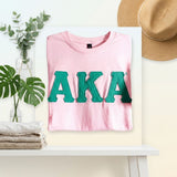 AKA Embroidered Patch L T-Shirt Sorority Apparel