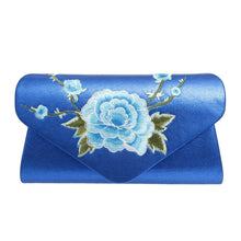 Cargar imagen en el visor de la galería, Evening Clutch Blue Floral Envelope Bag Women
