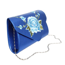 Cargar imagen en el visor de la galería, Evening Clutch Blue Floral Envelope Bag Women
