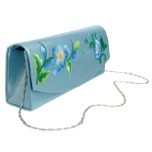 Cargar imagen en el visor de la galería, Evening Clutch Aqua Floral Long Envelope Bag Women
