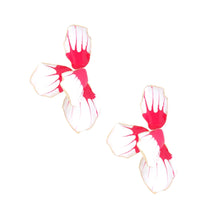 Load image into Gallery viewer, Studs White Tropical Flower Petal Enamel Earrings
