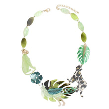 Load image into Gallery viewer, Collar Tropical Green Island Glamour Link Necklace
