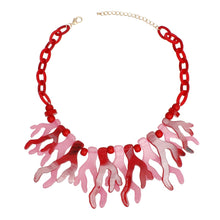 Load image into Gallery viewer, Collar Red Pink Coral Coastal Chic Link Necklace
