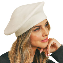 Load image into Gallery viewer, Solid Cream Stretchy Beret
