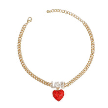 Cargar imagen en el visor de la galería, Anklet Gold Sparkling Love Red Heart Ankle Chain
