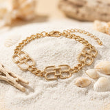 Luxe Gold Linked Letter B Heritage Anklet