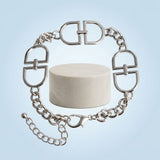 Luxe Silver Linked Letter D Heritage Anklet
