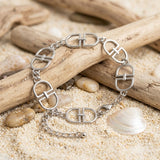 Luxe Silver Linked Letter D Heritage Anklet