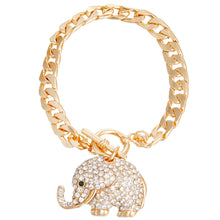 Cargar imagen en el visor de la galería, Gold Rhinestone Elephant Bracelet
