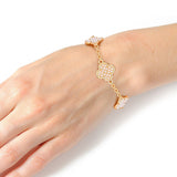 Chain Bracelet Cream Pearl Quatrefoil Clovers